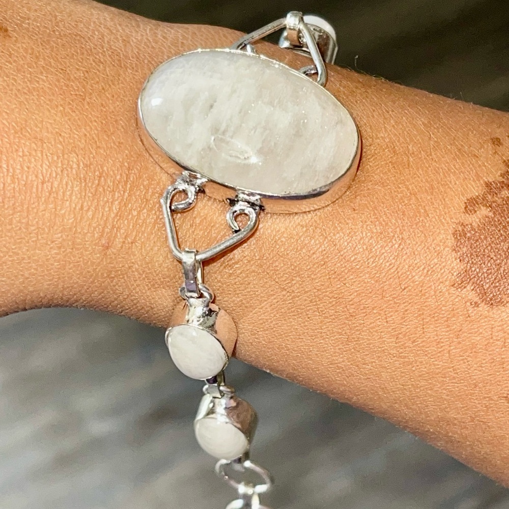 Rainbow Moonstone Bracelet 7” - 8” - Picture 4 of 8